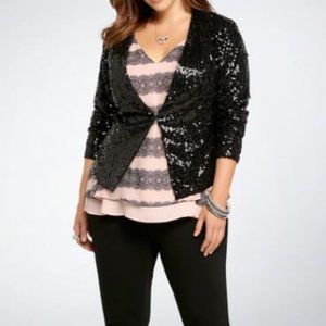 Torrid Sequin black jacket, Torrid size 2, NWT.